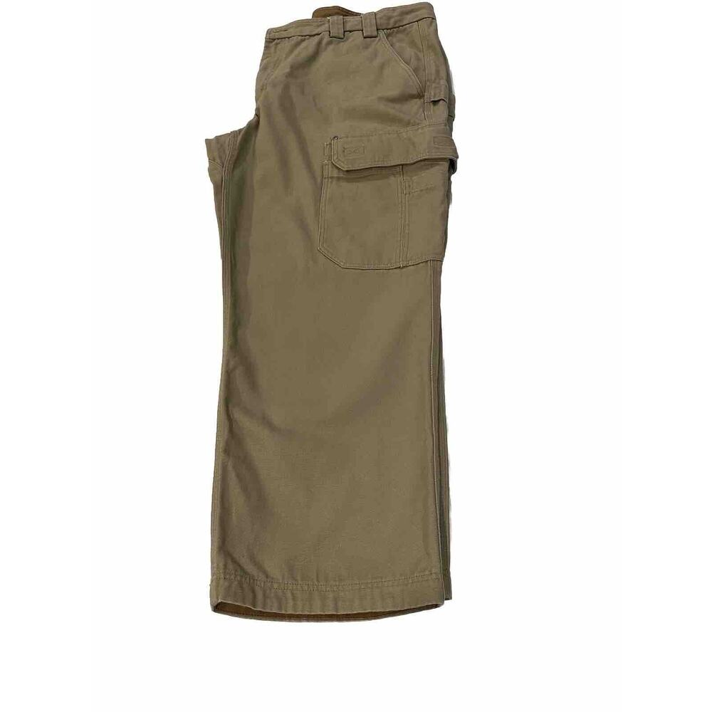 Duluth Flex Fire Hose Relaxed Fit Carpenter Cargo Work Pants 46 x 30 Khaki